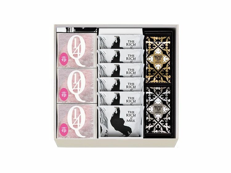 クアルトバウム 苺(3個)・ザ リッチ アンド ミルク(8枚)・ノボタイル(12枚)の詰合せ
